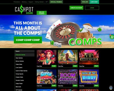 Cashpot Casino Homepage Screenshot