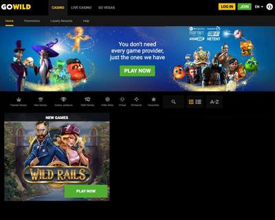 Go wild Homepage Screenshot