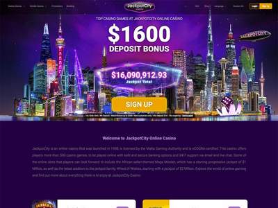 Jackpot City Homepage Screenshot