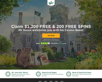 Mr Green Homepage Screenshot