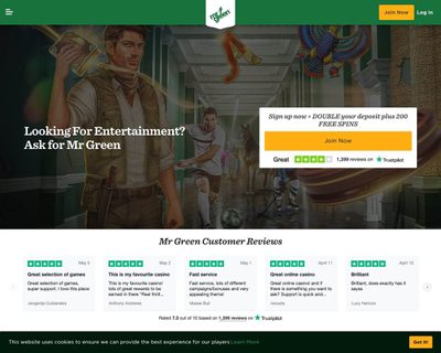 Mr Green Homepage Screenshot