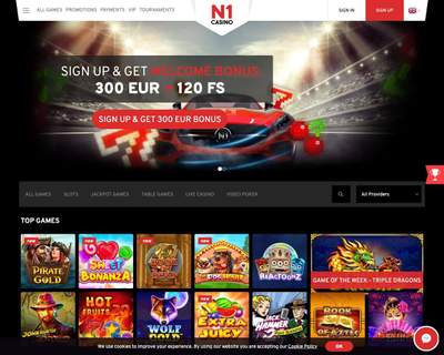 N1 Casino Homepage Screenshot