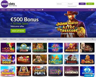 Omni Slots Homepage Screenshot