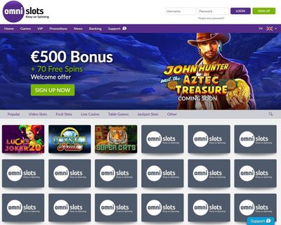 Omni Slots Homepage Screenshot