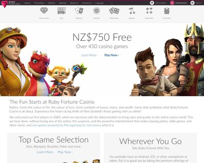 Ruby Fortune Homepage Screenshot