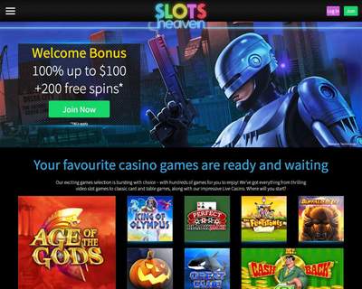 Slots Heaven Homepage Screenshot