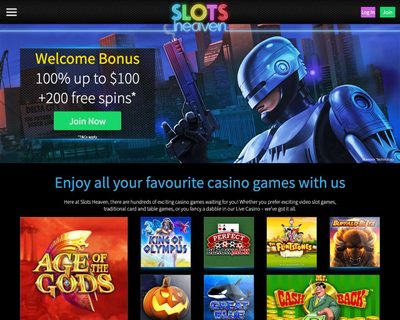 Slots Heaven Homepage Screenshot
