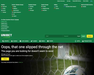 Unibet Casino Homepage Screenshot