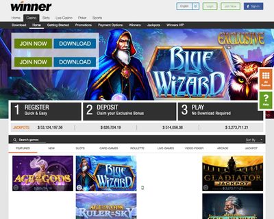 Winner Casino Homepage Screenshot